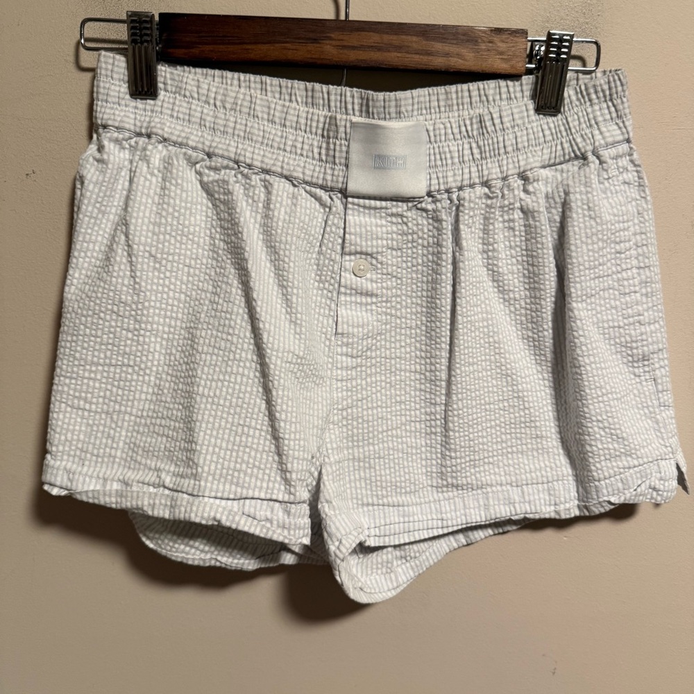 KITH Ida Seersucker Boxer Shorts Blue Stripe- Size Small Women’s